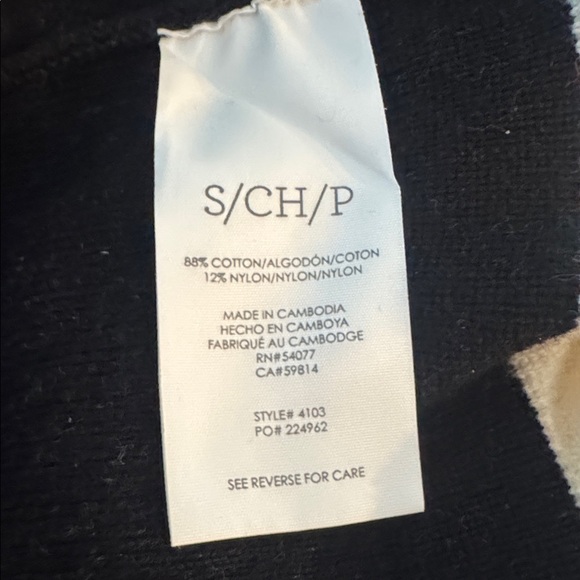 CAbi Adorn Black and Cream Ruffle  Sweater US small - Picture 7 of 7